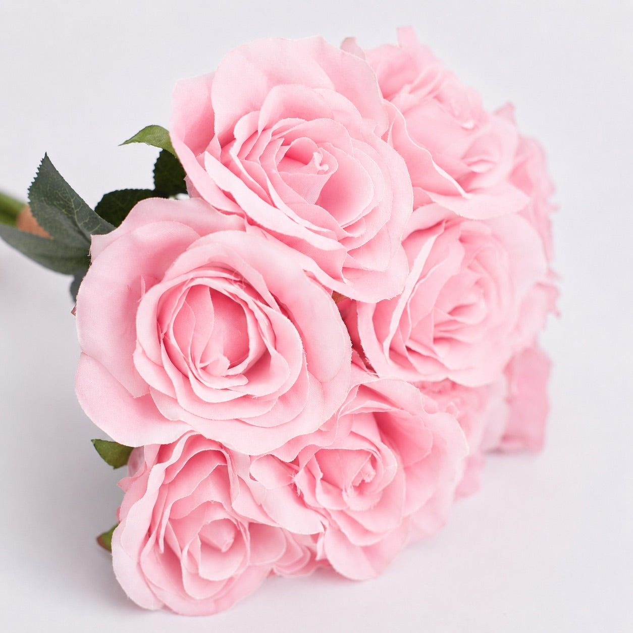 Artificial Silk Classic Rose Bouquet (Baby Pink)