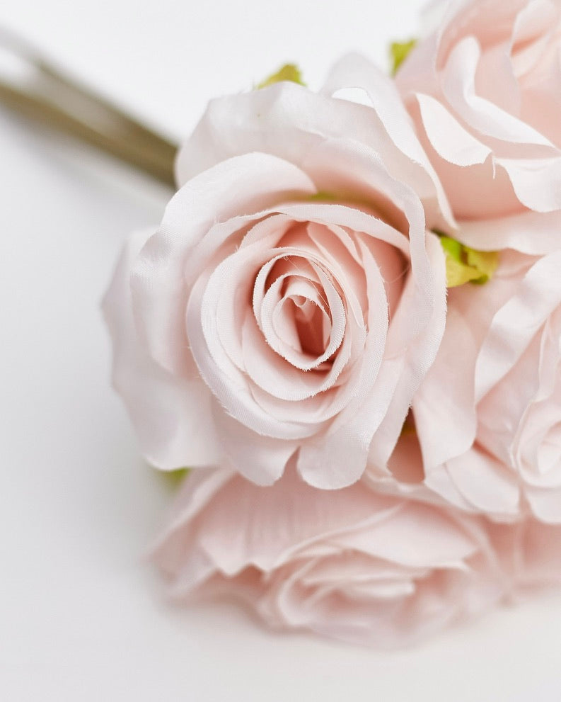 Artificial Silk Hand-Tied Bella Rose Bouquet - Nude Pink