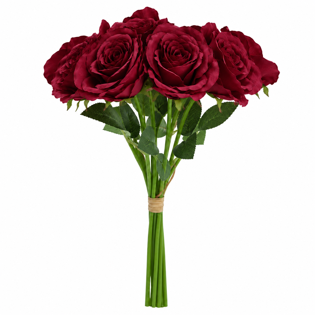 Artificial Silk Classic Rose Bouquet (Burgundy)