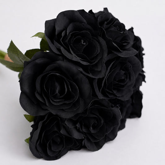 Artificial Silk Classic Rose Bouquet (Black)