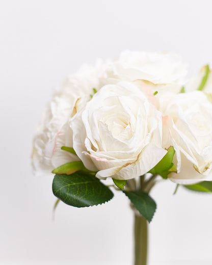 Dried Touch 7-Piece Rose Stem Bouquet – Ivory