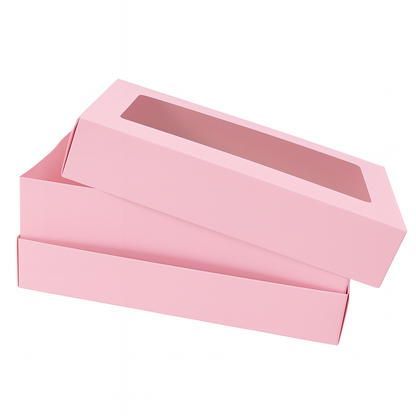 Pink Tall Cupcake Boxes with Extension Piece – Pack of 5 (6 Holes)