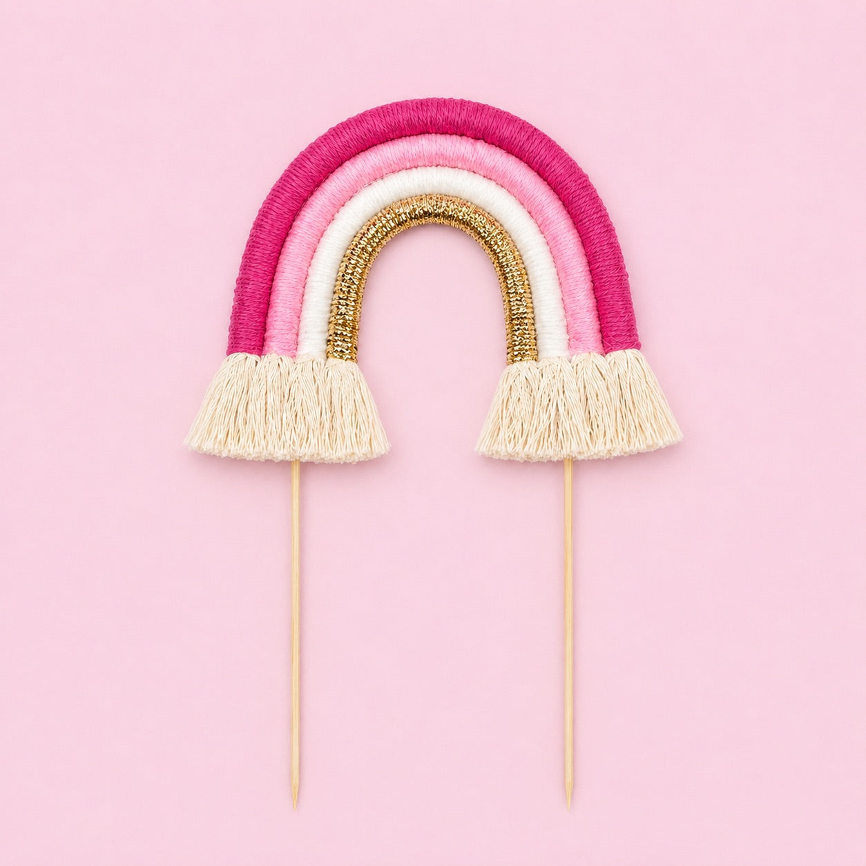 Rainbow Cake Toppers (Hot Pink, White & Gold)