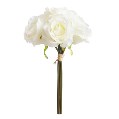 Artificial Silk Hand-Tied Bella Rose Bouquet - Ivory