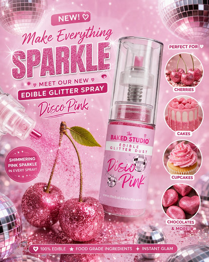 Edible Glitter Dust - 10g Pump Bottle (Disco Pink 10g)