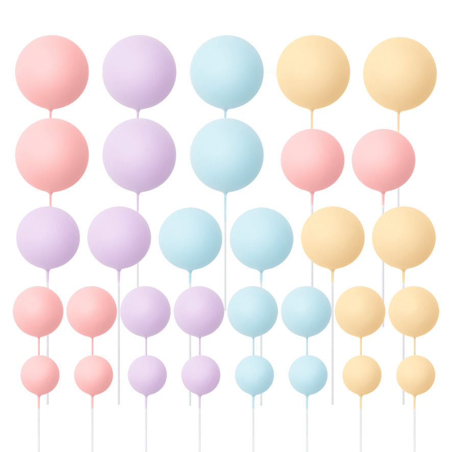 32 Pieces Cake Decorating Ball Sets - Lilac, Light Pink, Lemon & Light Blue