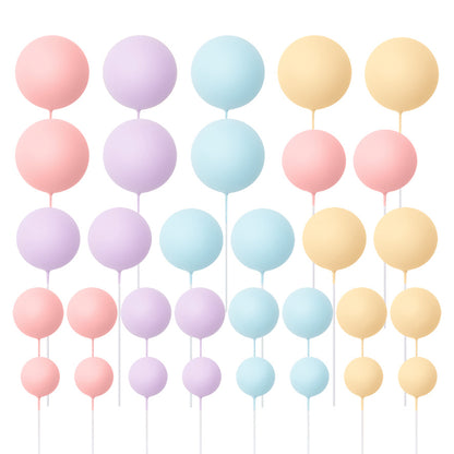 32 Pieces Cake Decorating Ball Sets - Lilac, Light Pink, Lemon & Light Blue