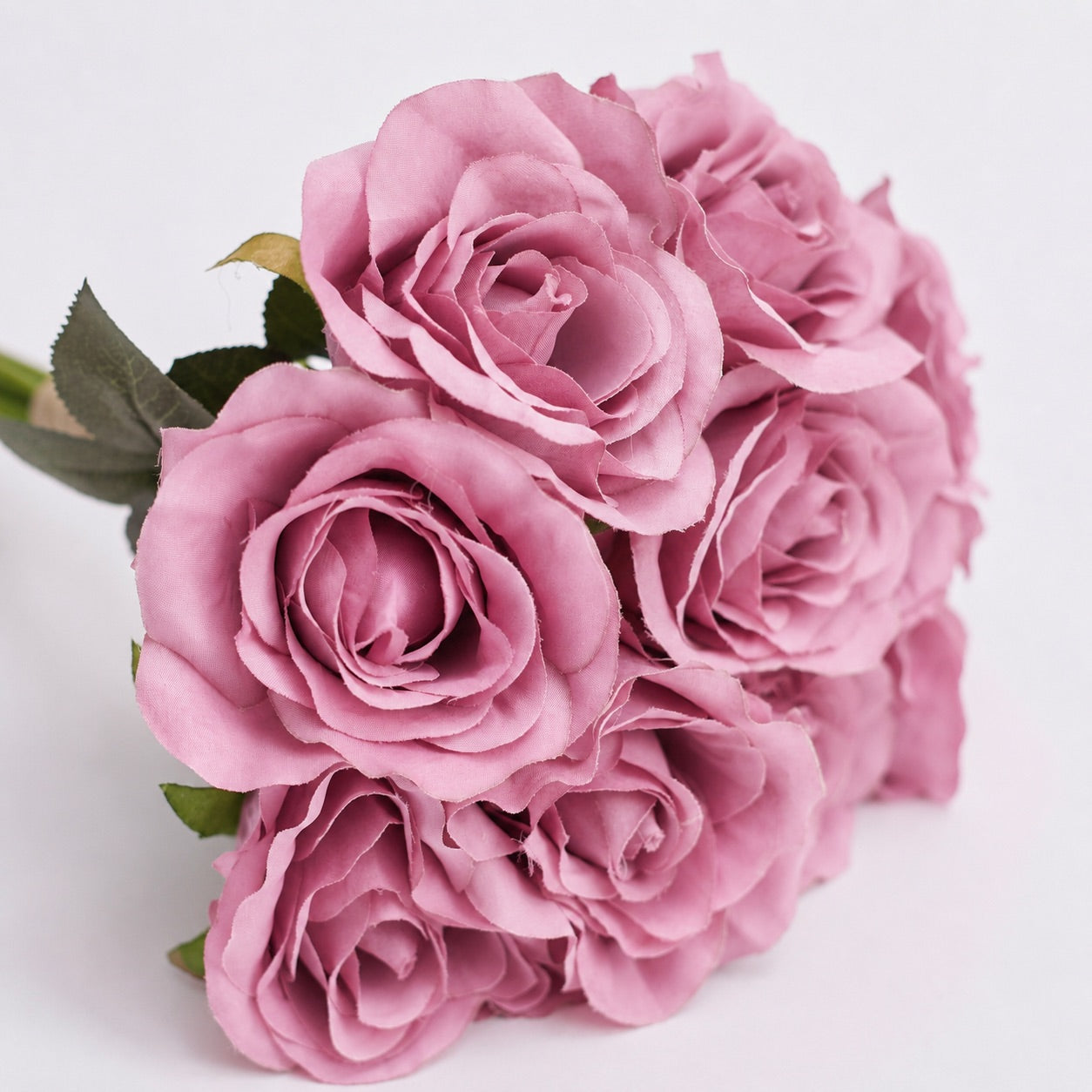 Artificial Silk Classic Rose Bouquet (Vintage Mauve)
