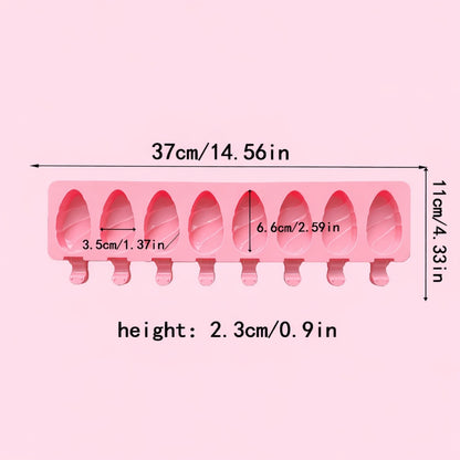 8-Cavity Teardrop Popsicle Silicone Mould