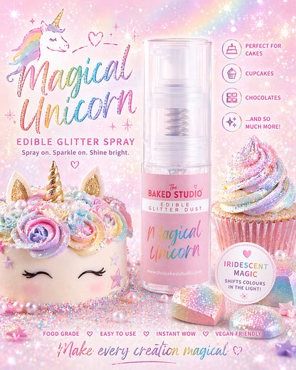 Edible Glitter Dust - 10g Pump Bottle (Magical Unicorn)