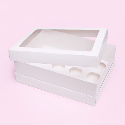 Tall Cupcake Boxes with Extension Piece – Pack of 5 (12 Holes)