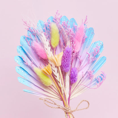 Dried Shell Palm Bouquet (Rainbow Sherbet)