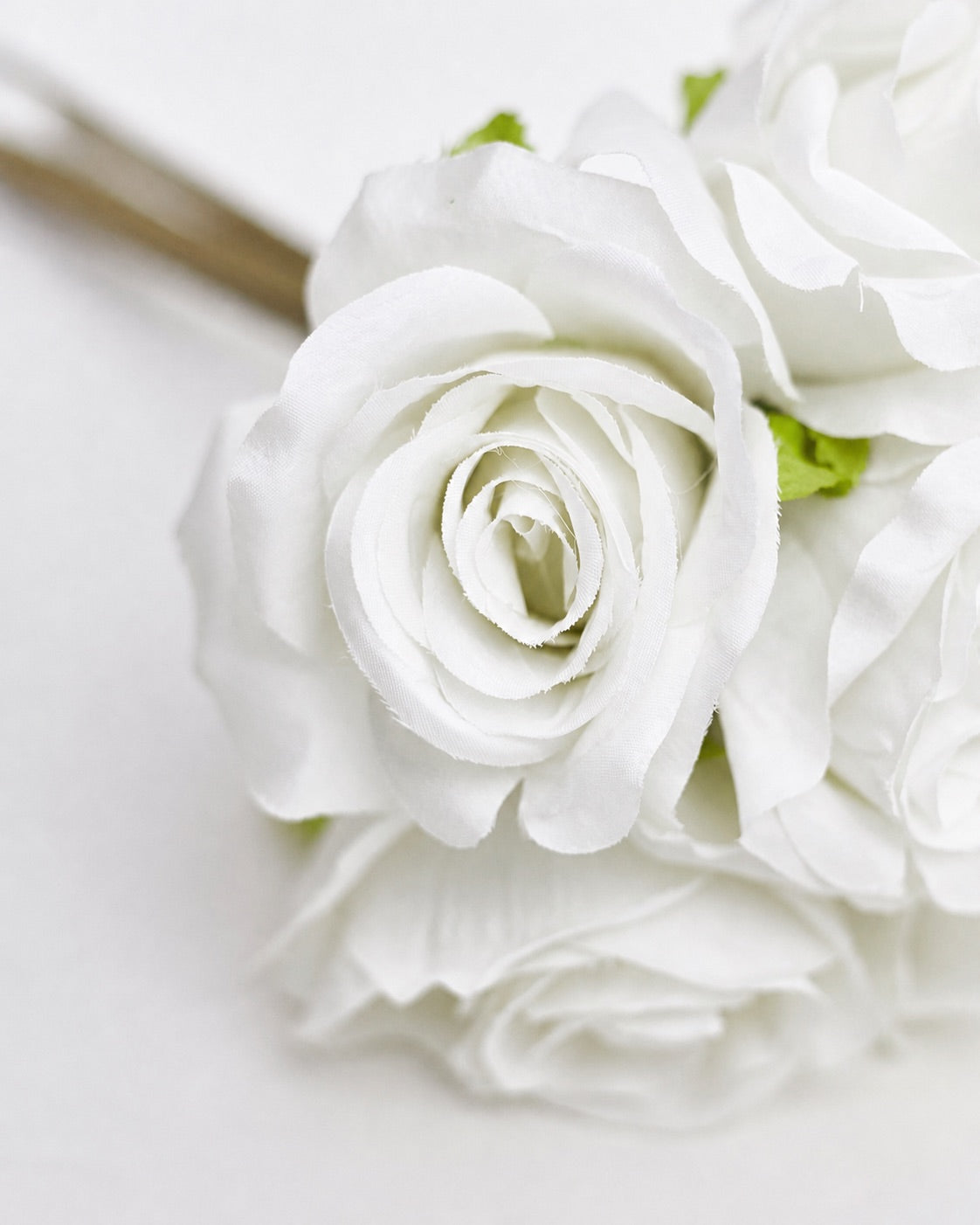 Artificial Silk Hand-Tied Bella Rose Bouquet - White