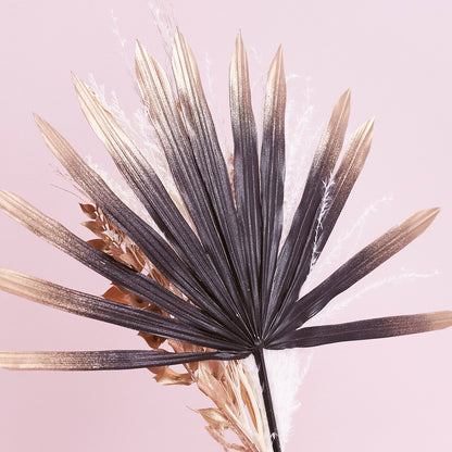 Dried Sun Palm Bouquets (Black Gold & White)