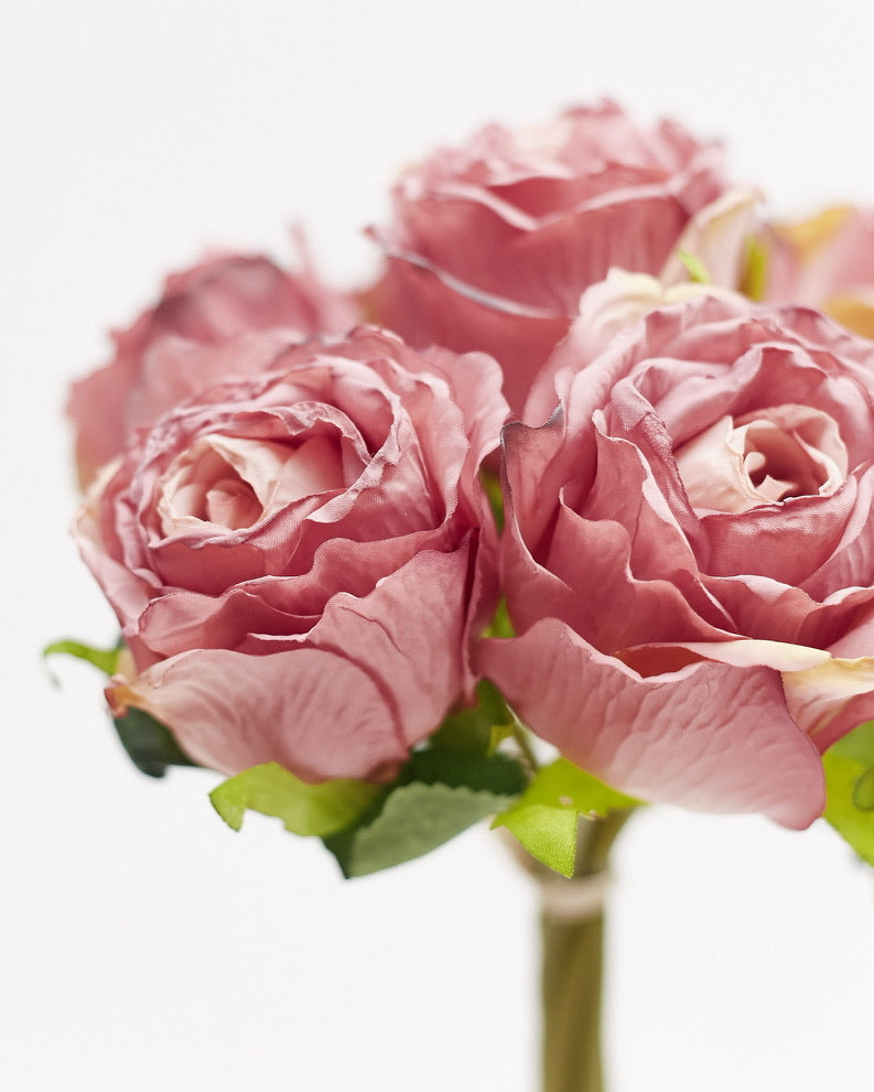Dried Touch 7-Piece Rose Stem Bouquet – Blush Pink
