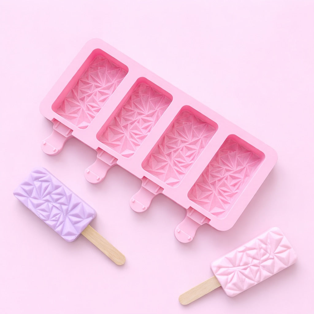 4-Cavity Rectangular Popsicle Silicone Mould (Style 2)
