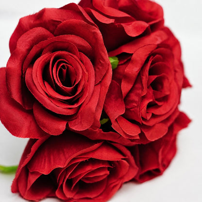 Artificial Silk Hand-Tied Bella Rose Bouquet - Red