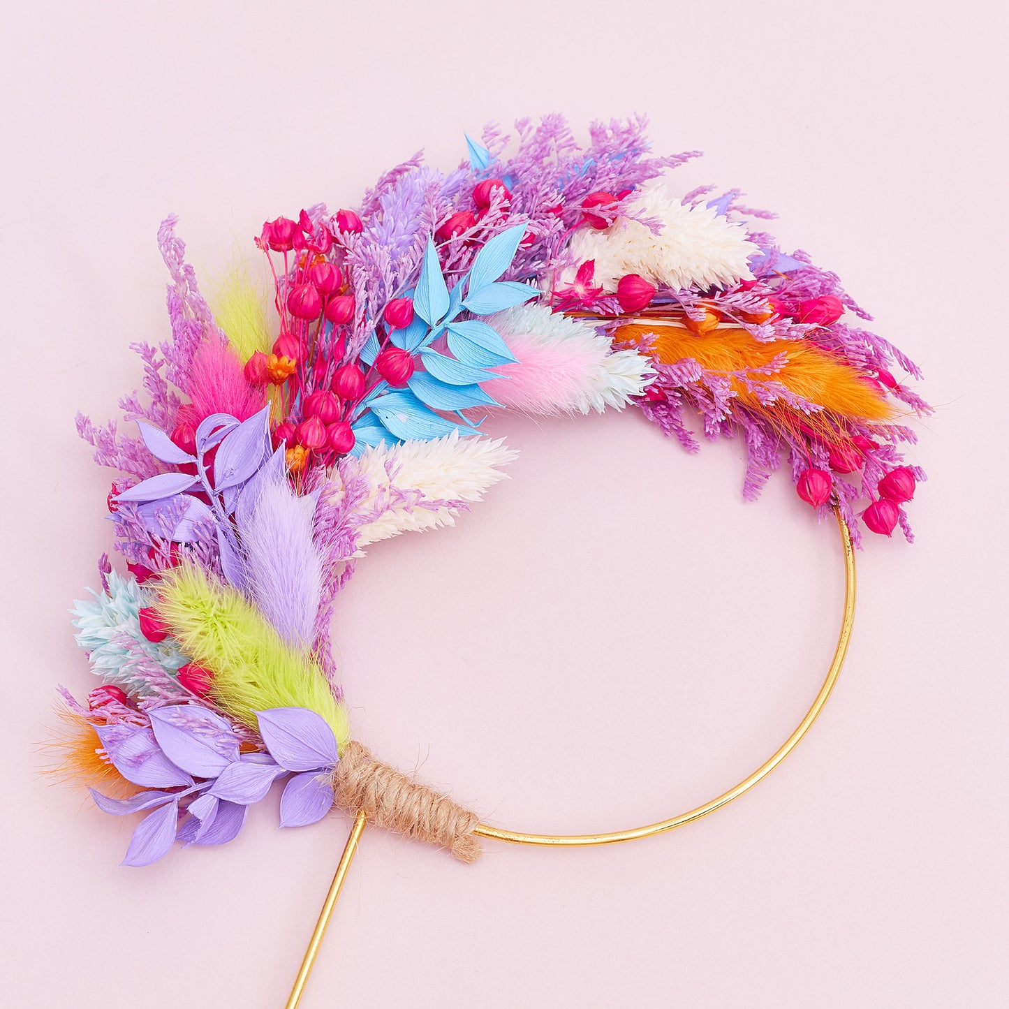 Dried Flower Ring (10cm) (Rainbow Sherbet)