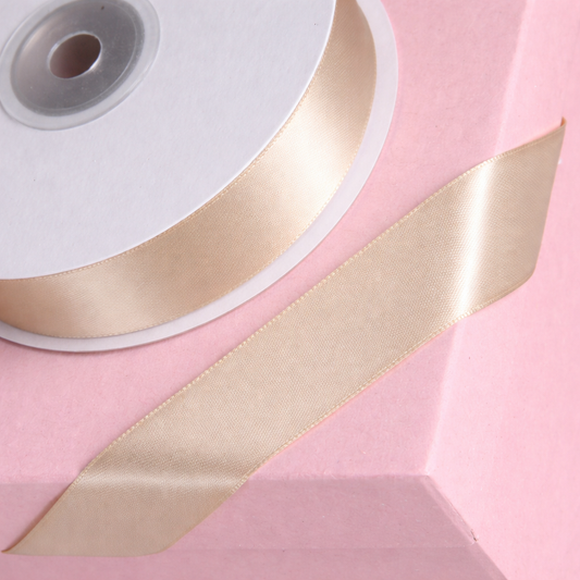 Double Sided Satin Ribbon 25m - Various Widths - COFFEE