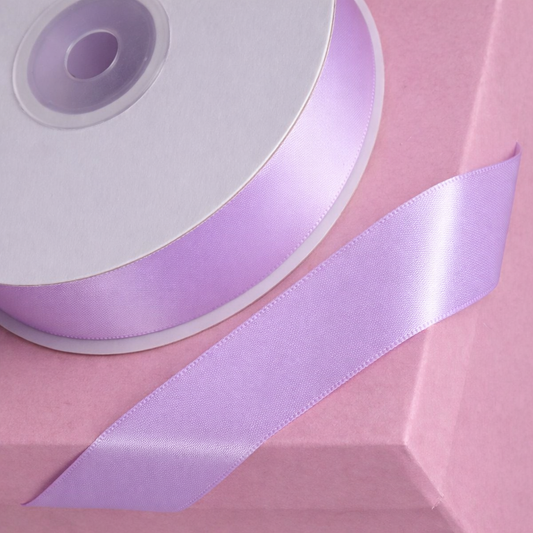 Double Sided Satin Ribbon 25m - Various Widths - LILAC