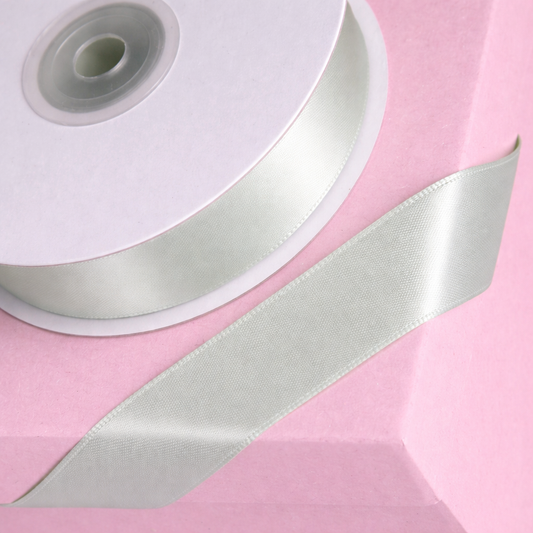 Double Sided Satin Ribbon 25m - Various Widths - SAGE