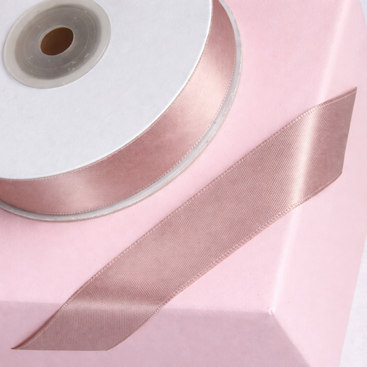 Double Sided Satin Ribbon 25m - Various Widths - TAUPE