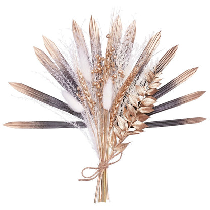 Dried Sun Palm Bouquets (Black Gold & White)