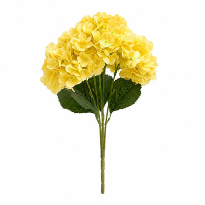 Artificial Silk Hydrangea Bouquet (Lemon Yellow)