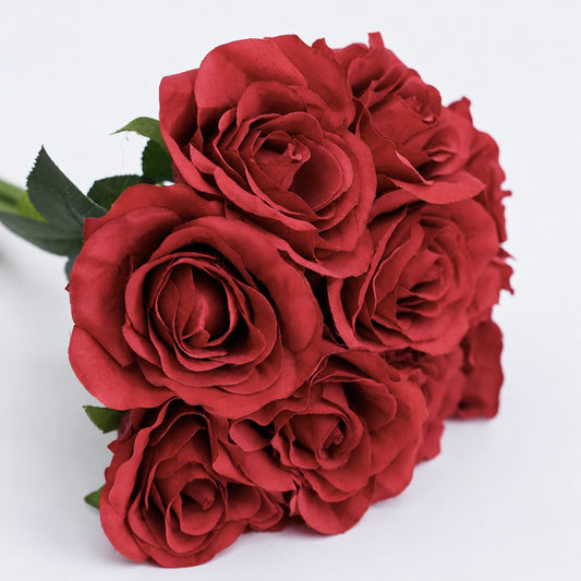 Artificial Silk Classic Rose Bouquet (Red)
