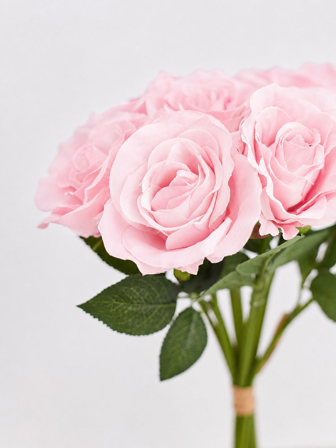 Artificial Silk Classic Rose Bouquet (Baby Pink)