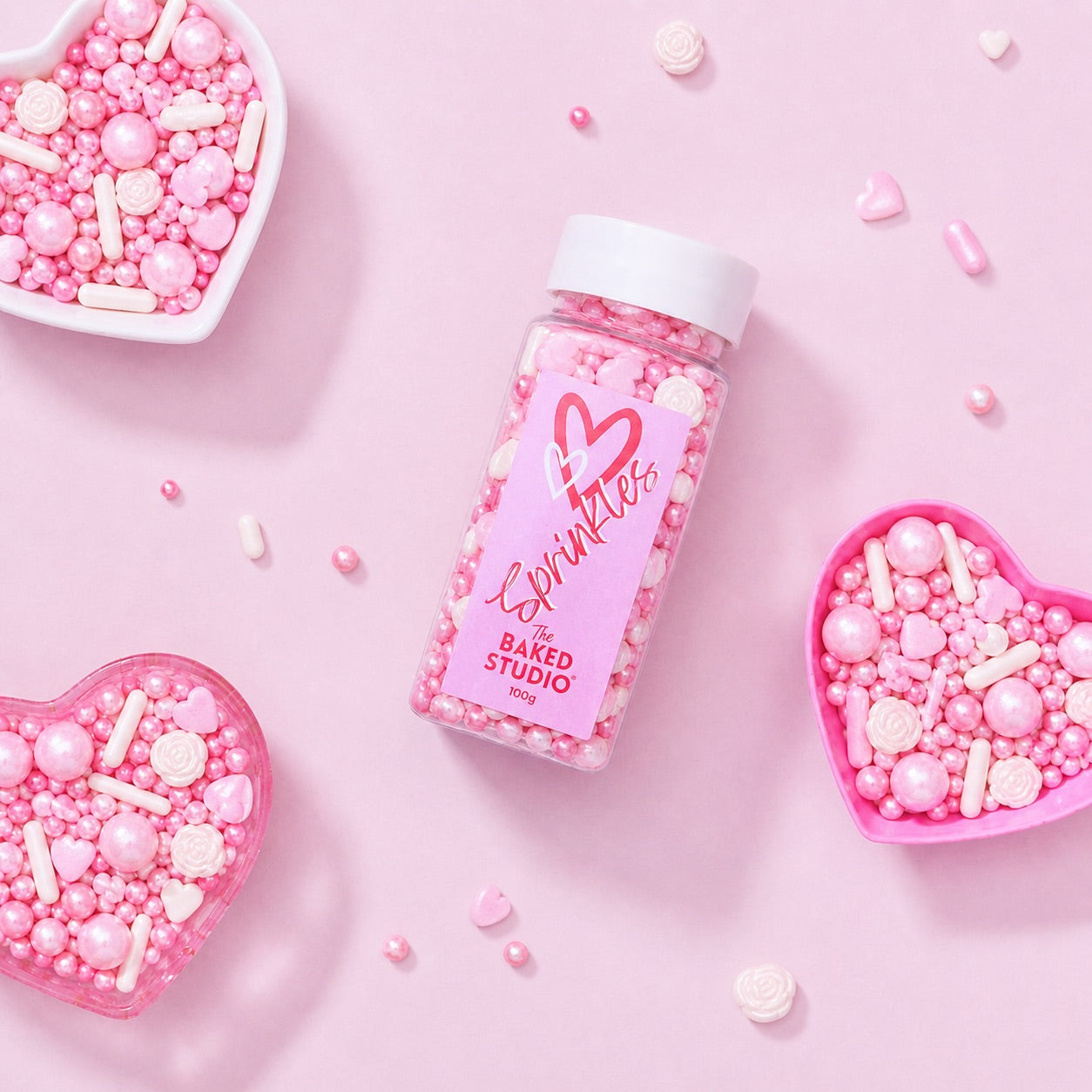 Magical Sprinkle Mixes - 100g (Pink Hearts & Flowers Mix)