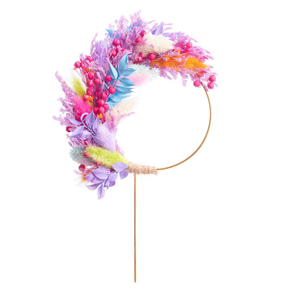 Dried Flower Ring (10cm) (Rainbow Sherbet)