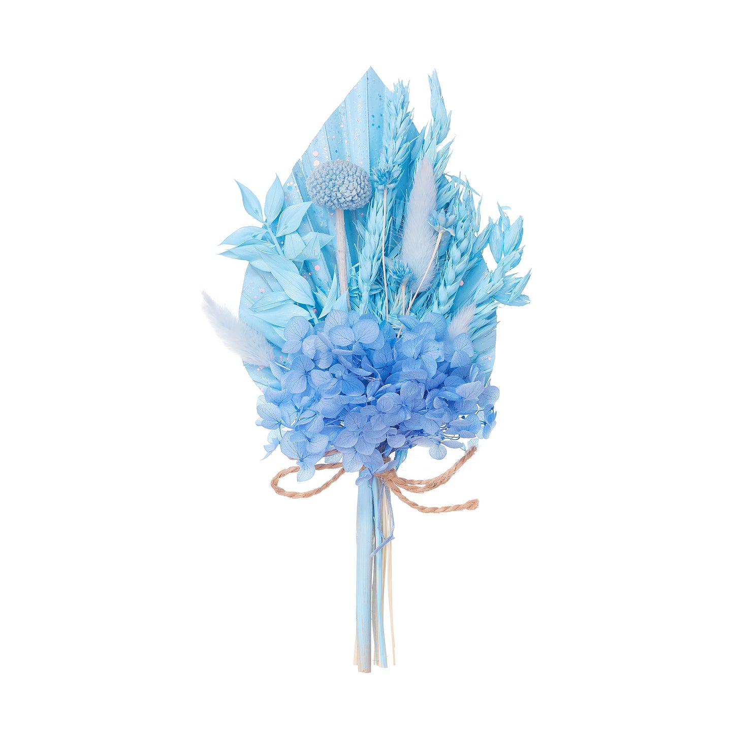 Dried Palm Spear Bouquet (Pastel Blue Glitter)