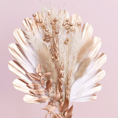 Dried Shell Palm Bouquet (Gold & White)