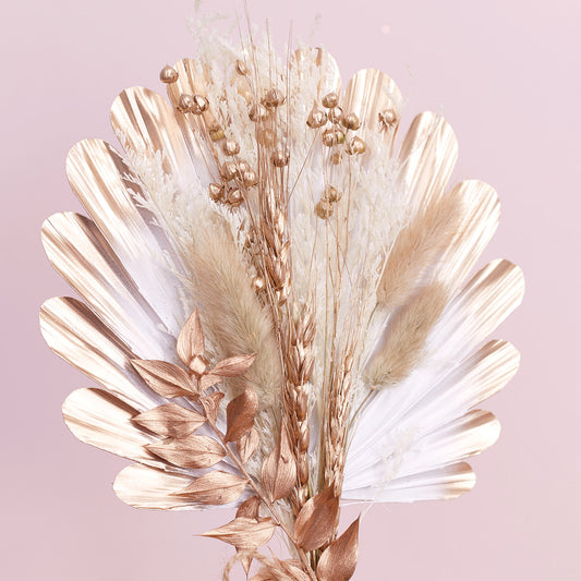 Dried Shell Palm Bouquet (Gold & White)