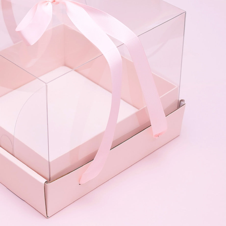 Mini Cake/Bento Cake Board & Box Sets (Light Pink)