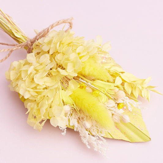 Dried Palm Spear Bouquet (Pastel Yellow Glitter)