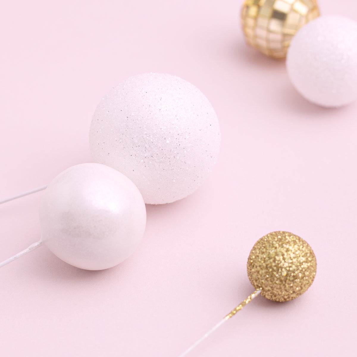 32 Piece Cake Decorating Glitter & Disco Ball Sets (Gold Disco, Gold Glitter, White Pearl & White Glitter)