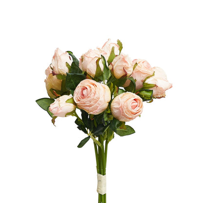 Dried Touch 12-Piece Small Rose & Tea Rose Stem Bouquet – Dusty Pale Pink