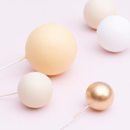 32 Pieces Cake Decorating Ball Sets - White, Gold, Lemon & Ivory Beige