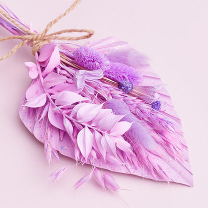 Dried Palm Spear Bouquet (Pastel Purple Glitter)