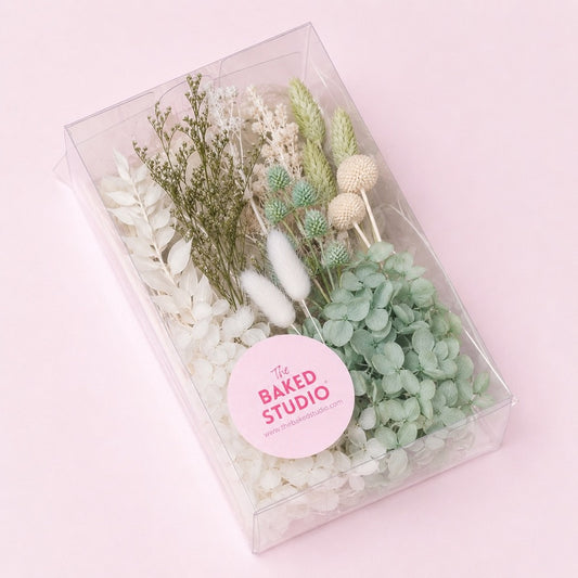 Deluxe Dried Flower Box (Light Sage & White)