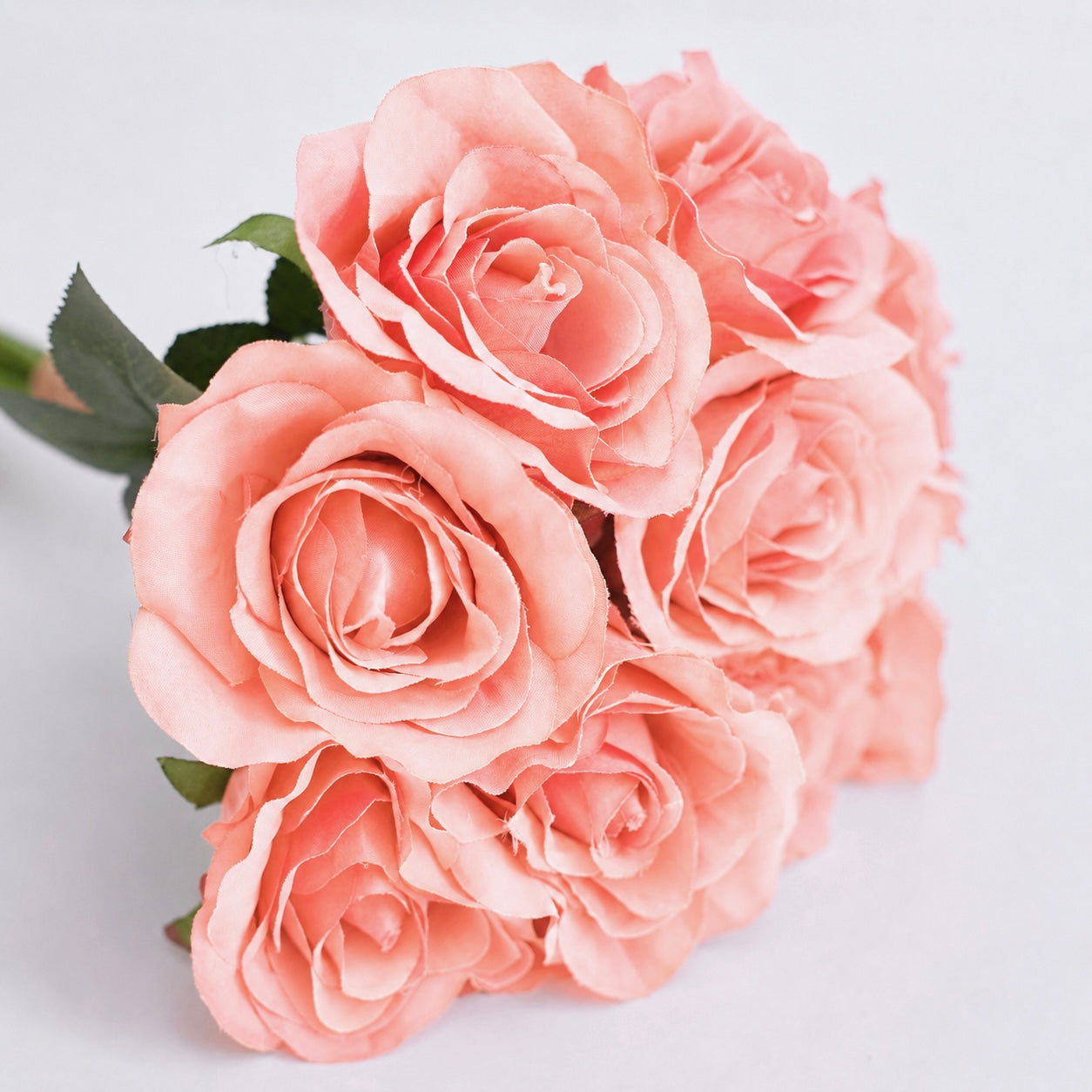 Artificial Silk Classic Rose Bouquet (Peach Melba)