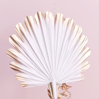 Dried Shell Palm Bouquet (Gold & White)