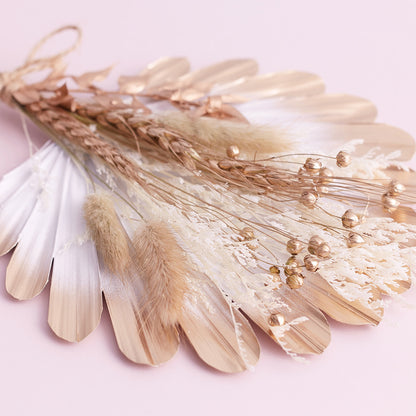Dried Shell Palm Bouquet (Gold & White)