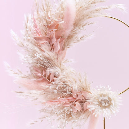 Dried Flower Ring (10cm) (Pink & White)