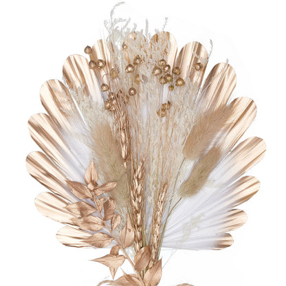 Dried Shell Palm Bouquet (Gold & White)