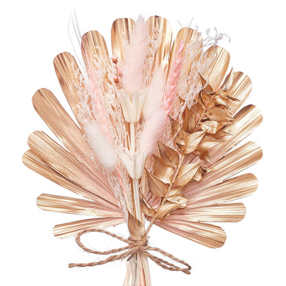 Dried Shell Palm Bouquet (Pink, Gold & White)