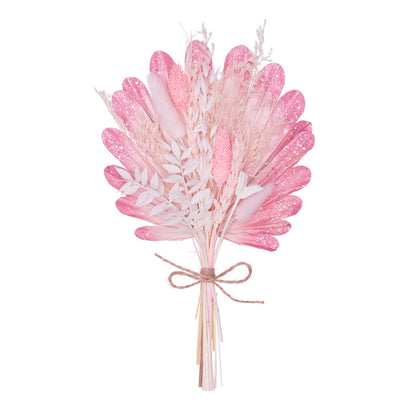 Dried Shell Palm Bouquet (Pink Glitter)