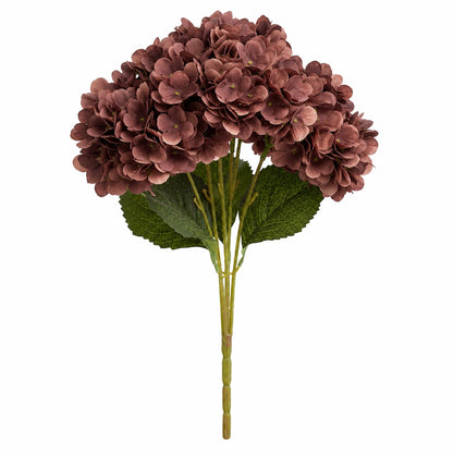 Artificial Silk Hydrangea Bouquet (Coffee)